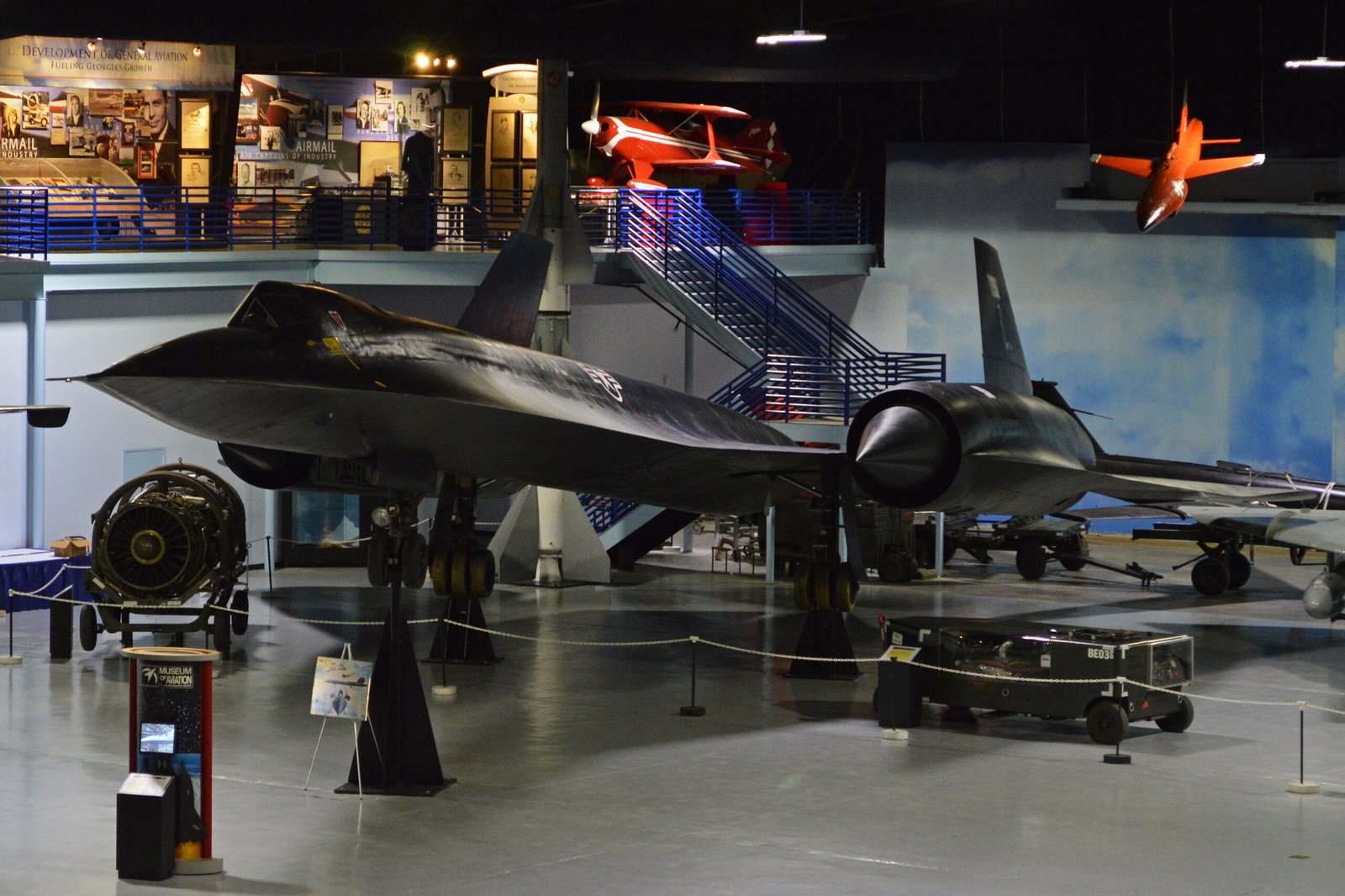 Archival photograph of SR-71A Blackbird 61-7958 on display at the Museum of Aviation.